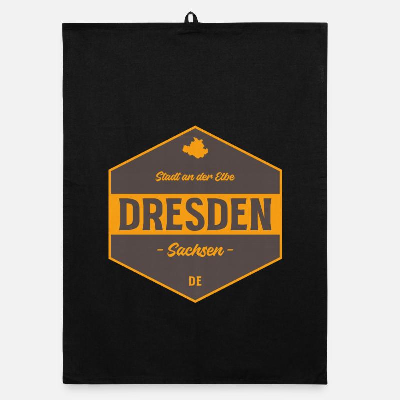 Dresden Stadtbadge Elbe Organic Geschirrtuch
