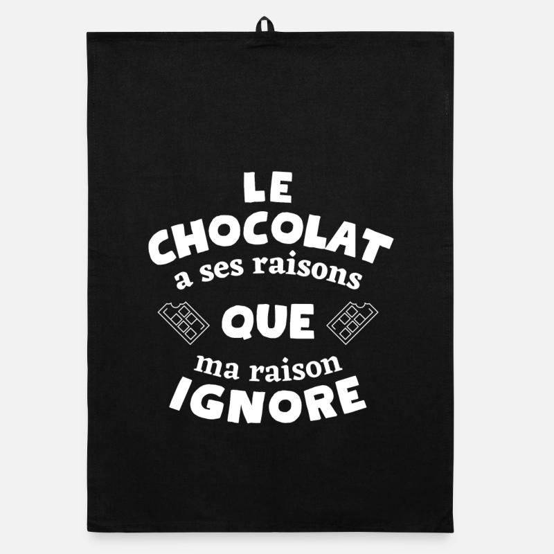 chocolat, fan de chocolat, j'aime le chocolat Torchon bio
