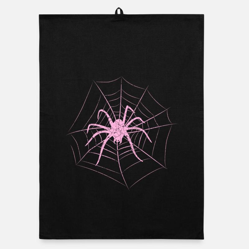 Spinne im Netz Halloween Organic Geschirrtuch