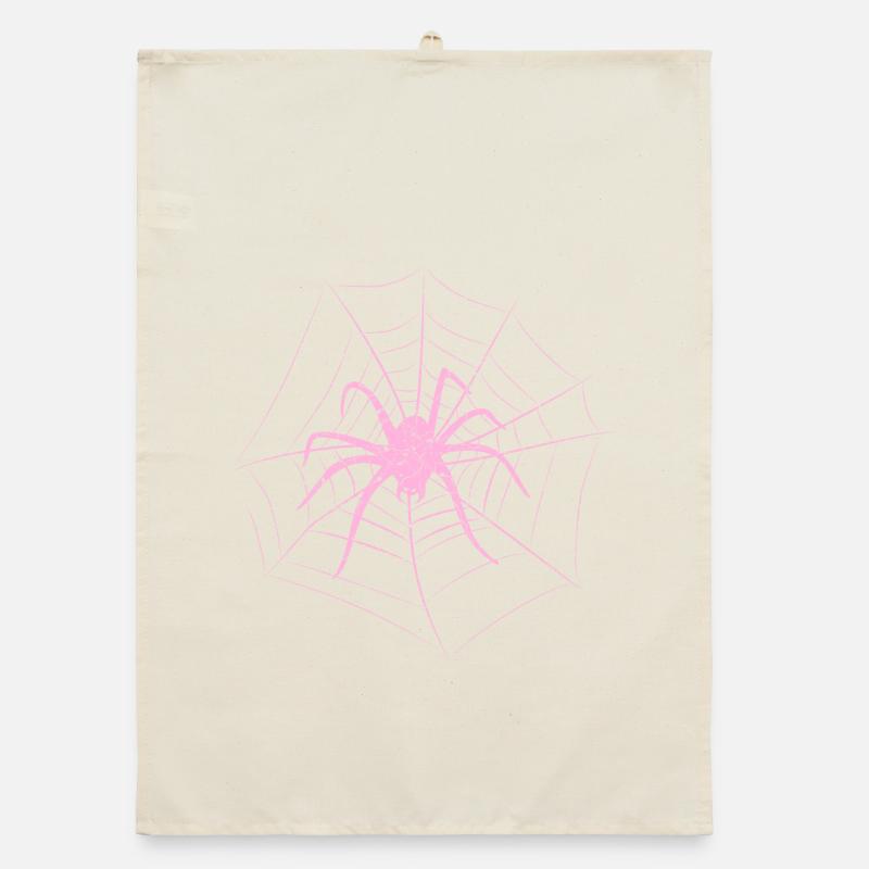 Spinne im Netz Halloween Organic Geschirrtuch