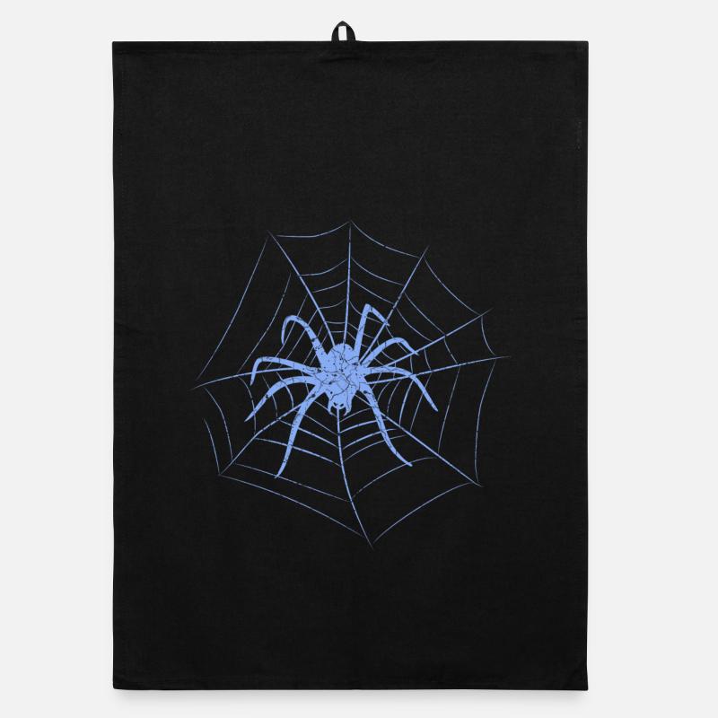 Spider in spider's web for Halloween Organic dish towel