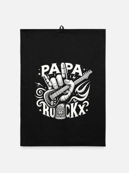 dad rockx father's day dad gift daddy - Organic dish towel - black - Front