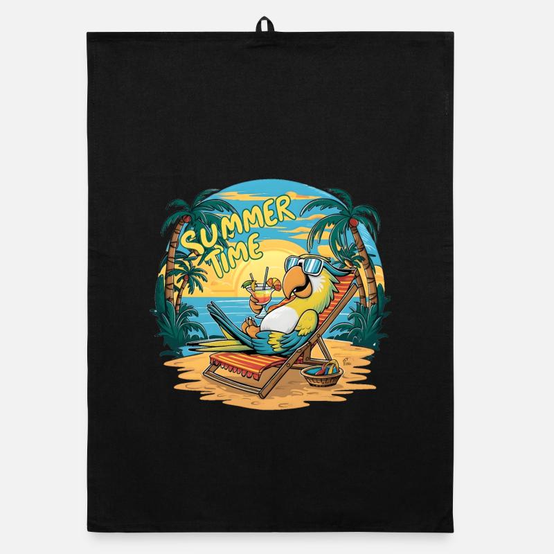 Merry Parrot Under the Sun Organic dish towel