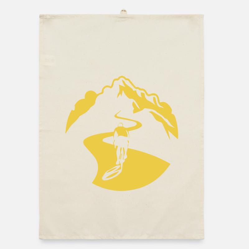 Cyclist on Mountain Road Organic dish towel