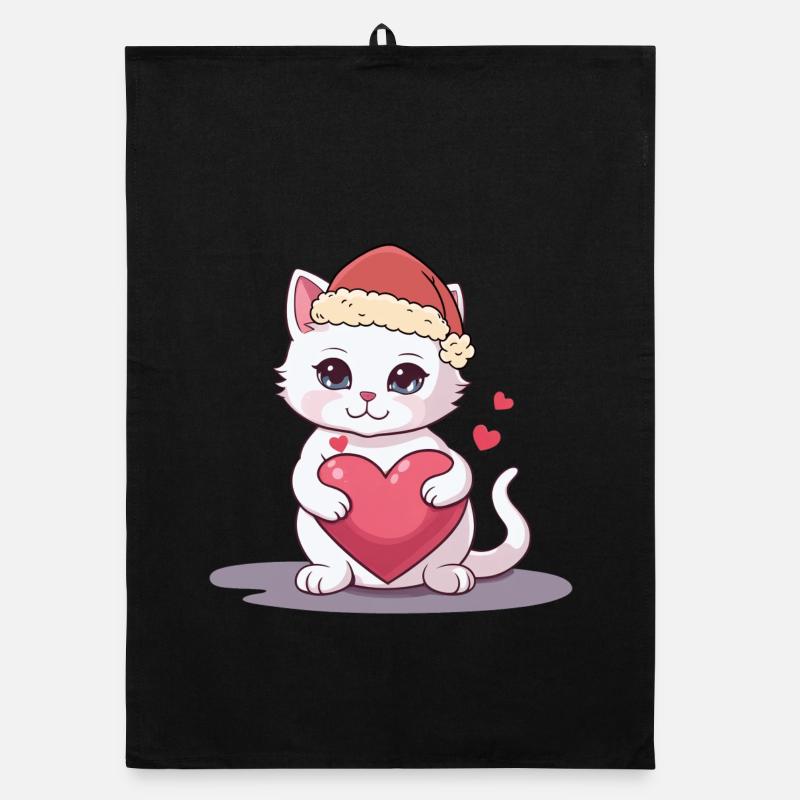 Noël Chat Chaton Chats Père Noël Torchon bio