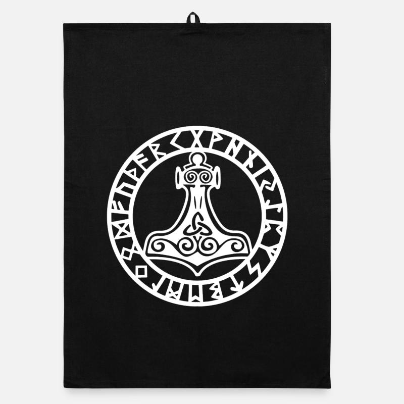 White Viking hammer Organic dish towel