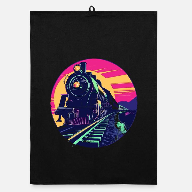 Railway Illustration Organic dish towel