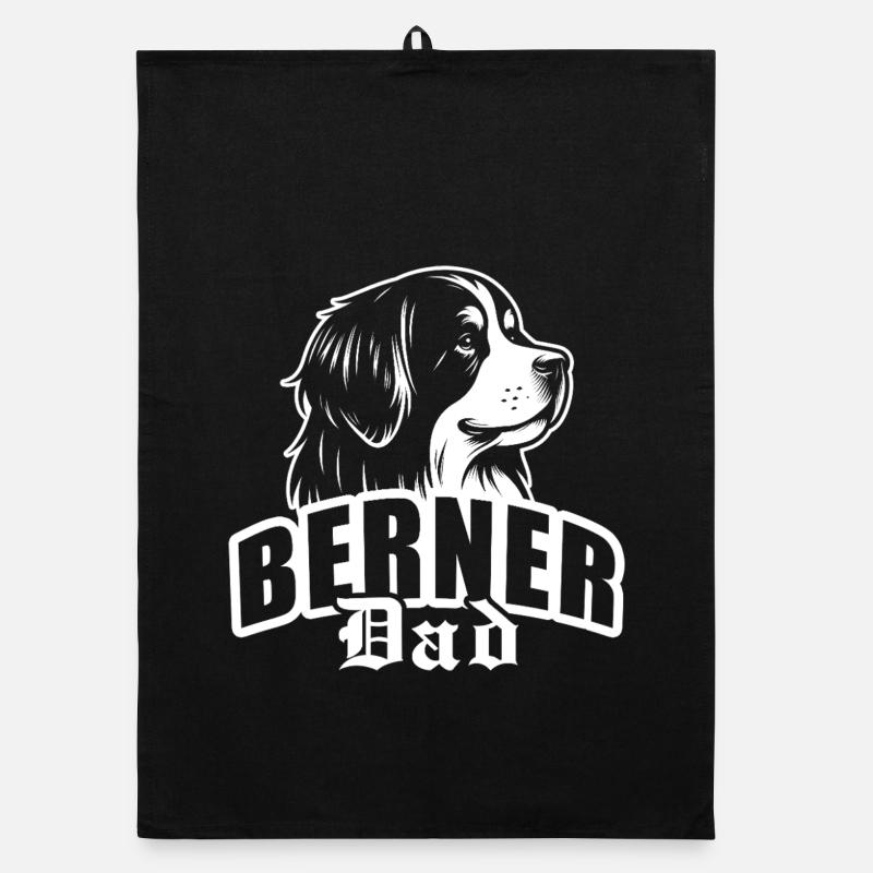 "Berner Dad" mit Hundekopf Organic Geschirrtuch