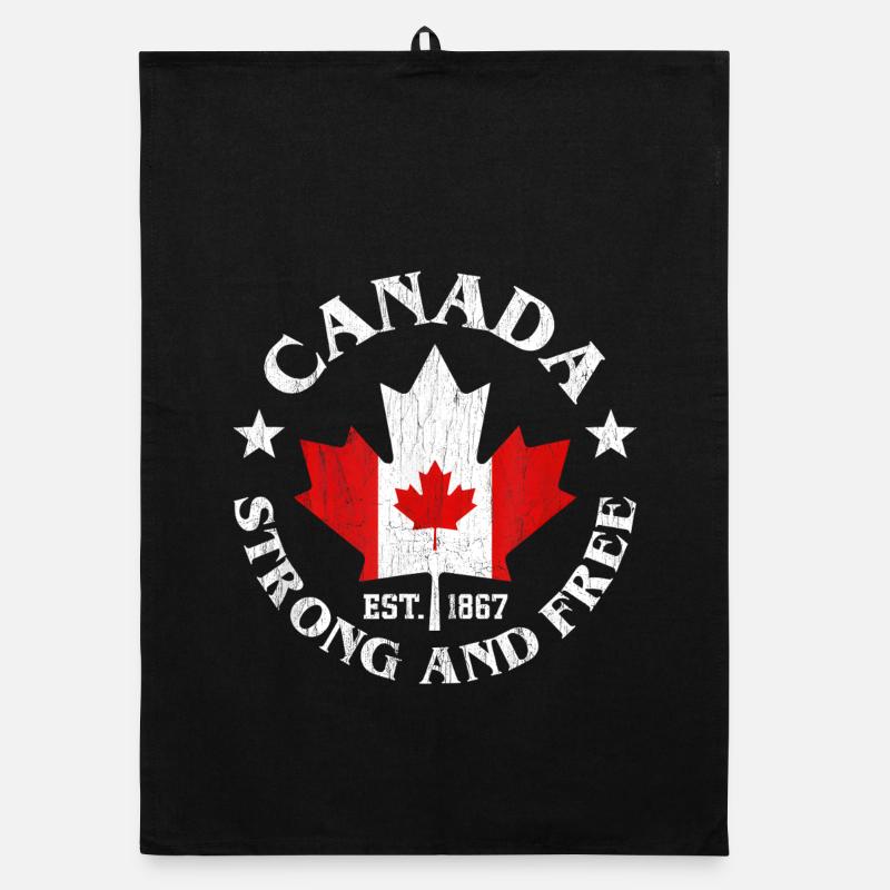 Canada Millésime fort et gratuit - Torchon bio - noir