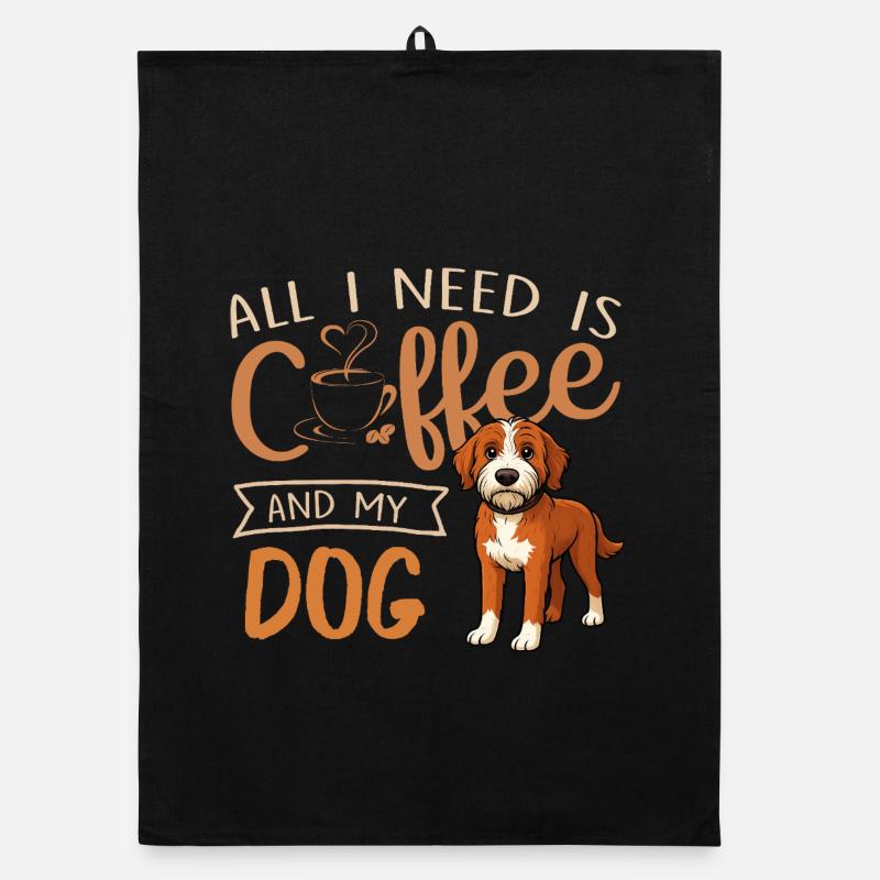 Café, chien et moi Torchon bio