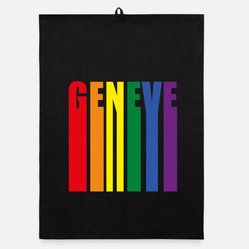 Conception de mot GENEVE coloré Torchon bio