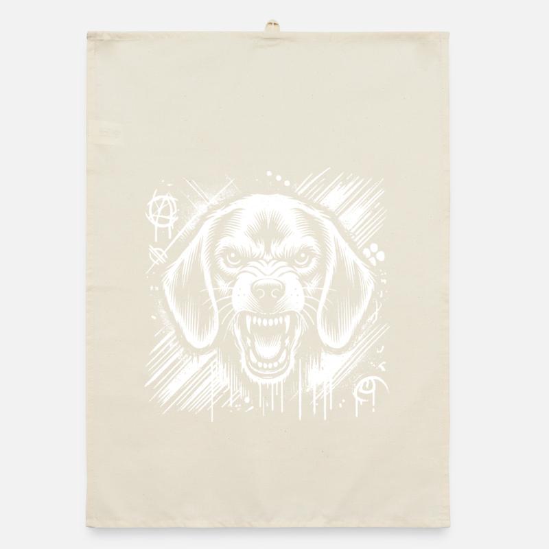 More aggressive beagle than in cool graffiti style Organic dish towel
