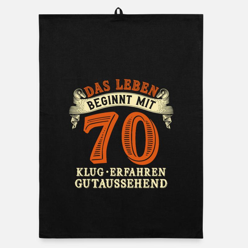 Das Leben beginnt mit 70 zum 70. Geburtstag Organic Geschirrtuch