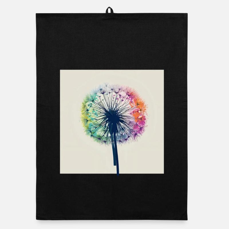 Aquarelle colorée de pissenlit Torchon bio
