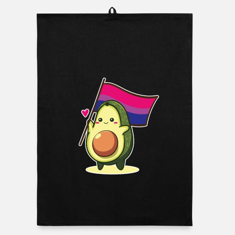 Avocado Bisexual Flag Bi Pride LGBT Queer CSD Organic dish towel