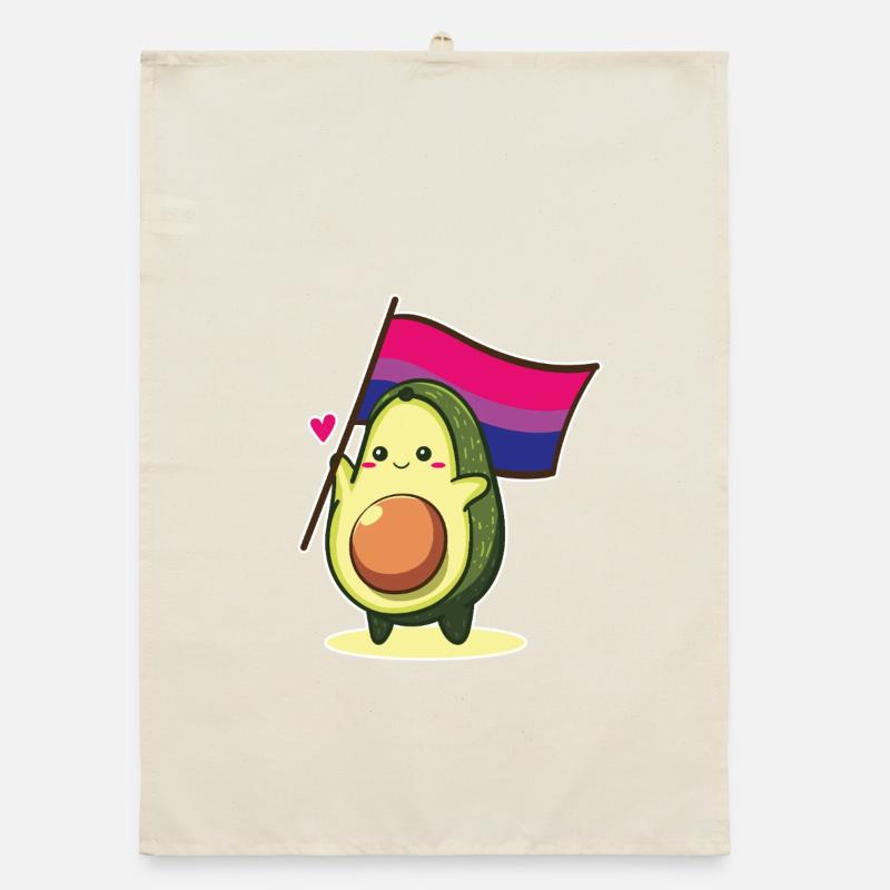 Avocado Bisexual Flag Bi Pride LGBTQ Queer CSD Organic dish towel