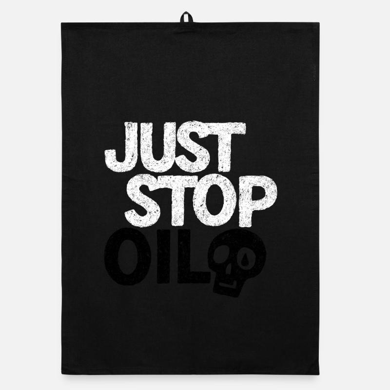 Graphique audacieux de protestation « Just Stop » Torchon bio