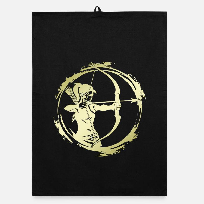 Archery Silhouette Organic dish towel