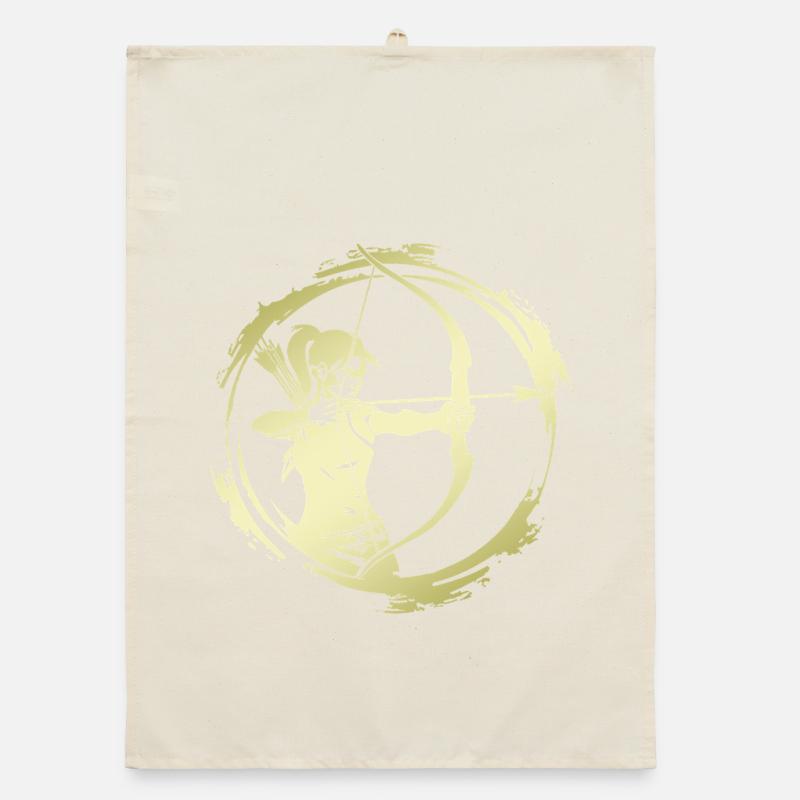 Bogenschießen Silhouette Organic Geschirrtuch