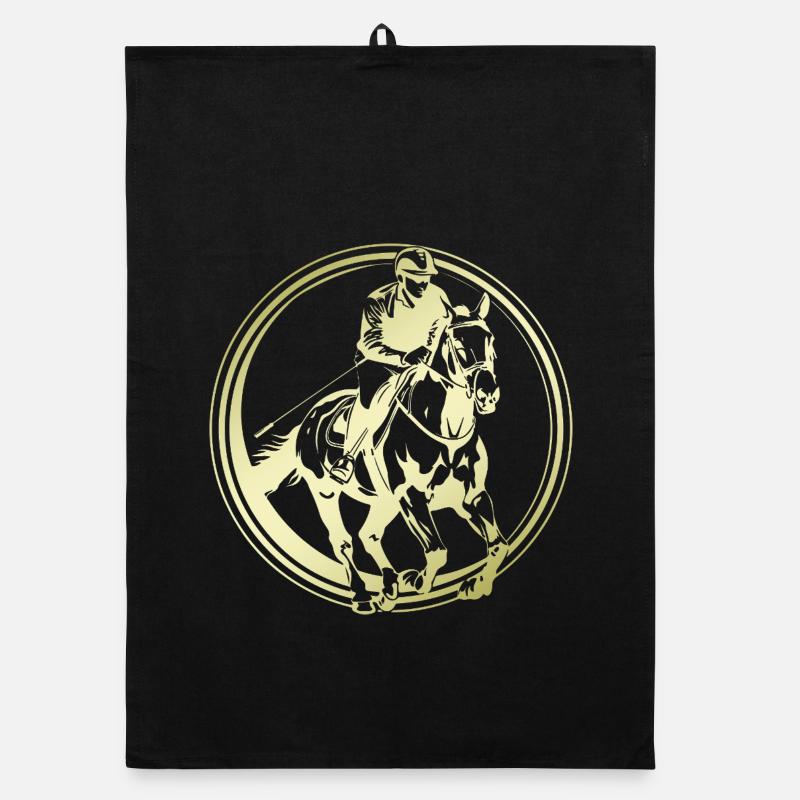 Silhouette de cheval d’équitation Torchon bio