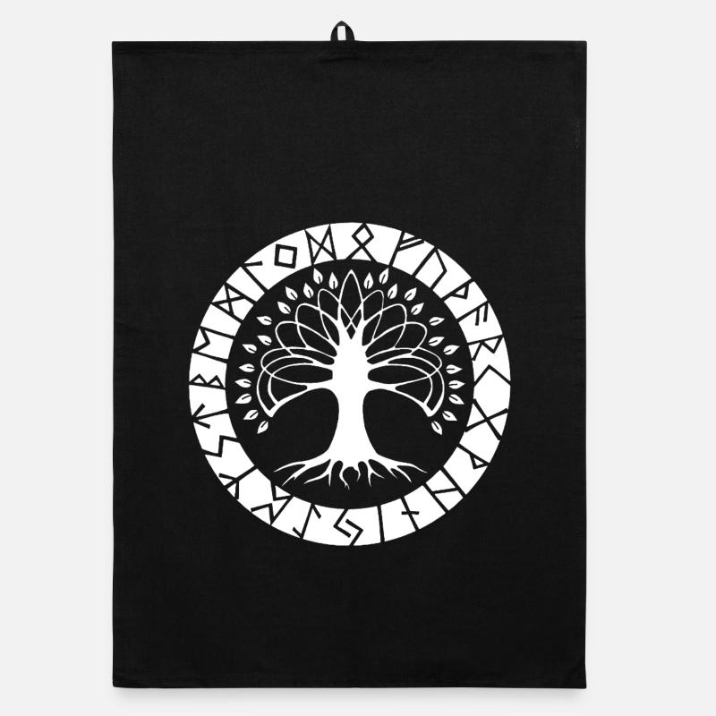 Arbre runique blanc Torchon bio