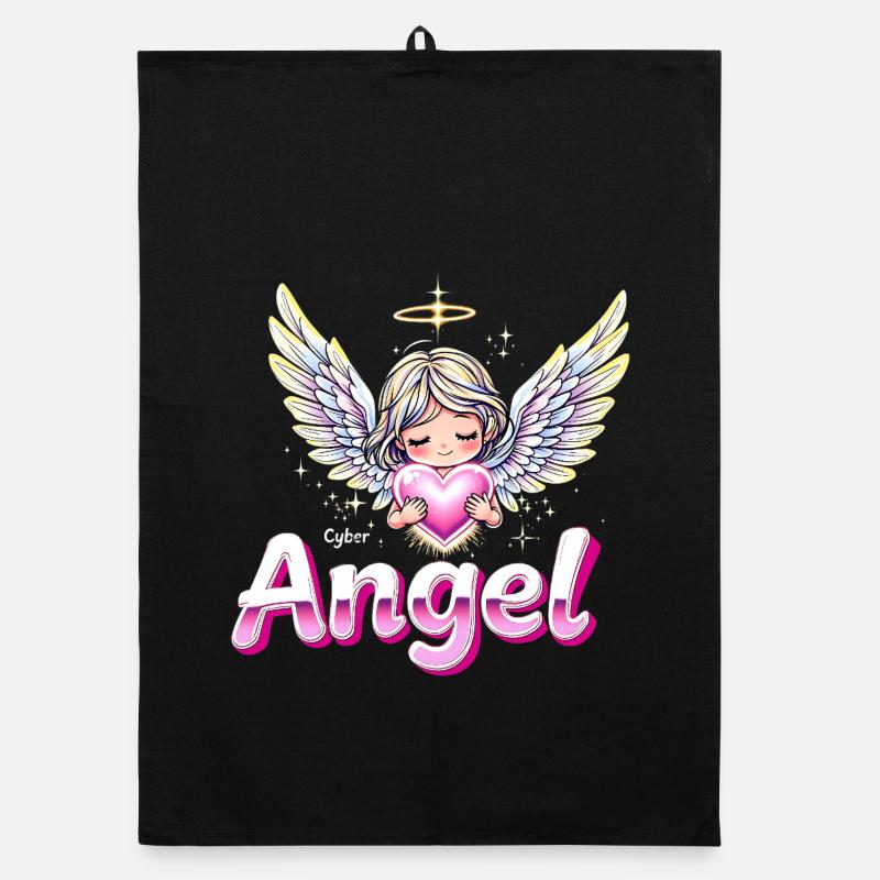 Y2K Retro – Cyber Angel Organic Geschirrtuch