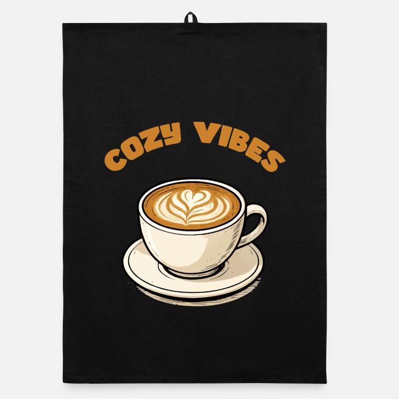 Coffee cuddly vibes Organic dish towel