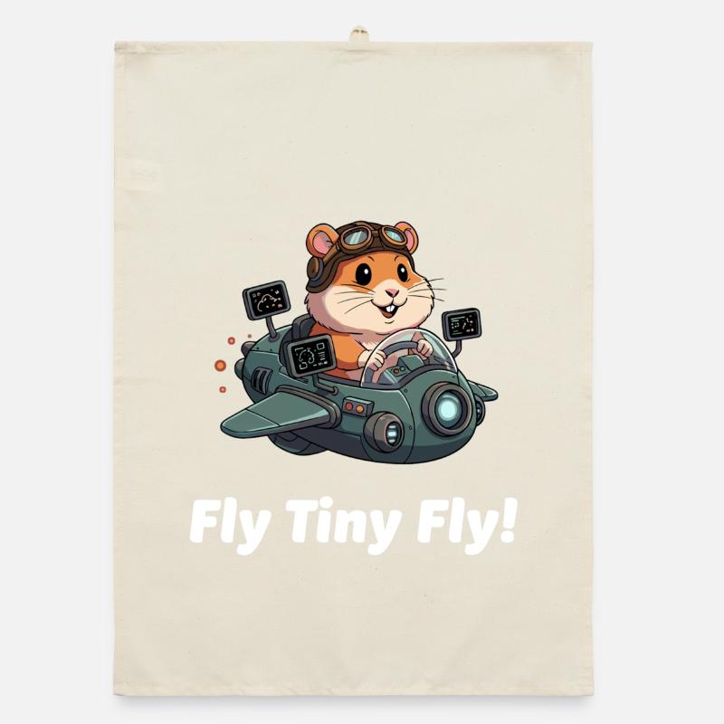 Rocket Hamster Space Flight Organic dish towel