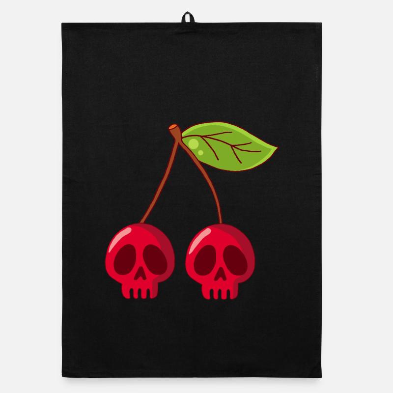 Kirsch-Schädel Organic Geschirrtuch