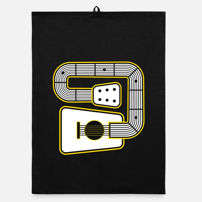 Abstract Shape Guitar Organic dish towel