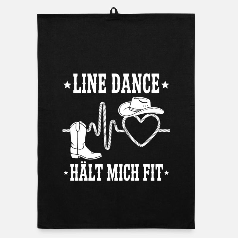 Line Dance Heart Cowboy Style Organic dish towel