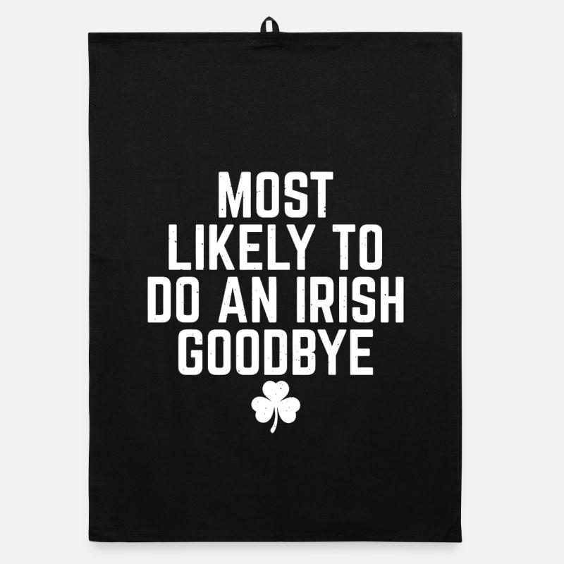 Très probablement un adieu irlandais - Torchon bio - noir