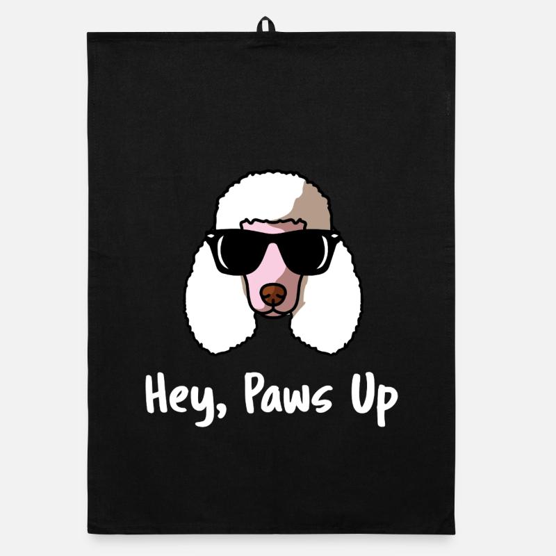Funny Poodle Sunglasses Hey Paws Up Gift Organic dish towel