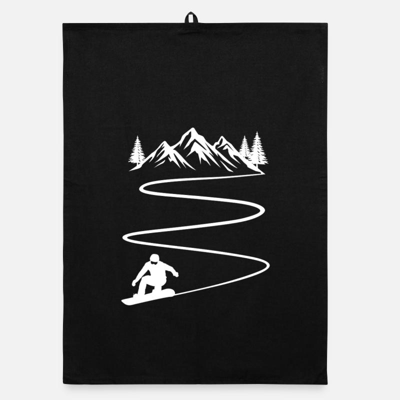 Snowboard und Berg Snowboarden Organic Geschirrtuch