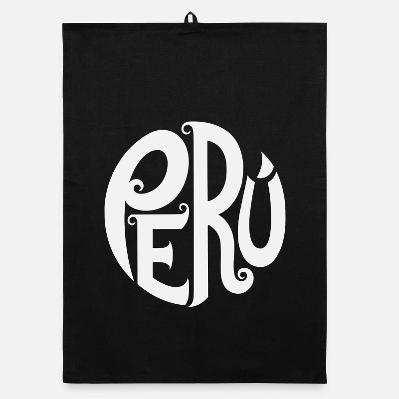 Peru - Verschnörkelte Typografie  Organic Geschirrtuch