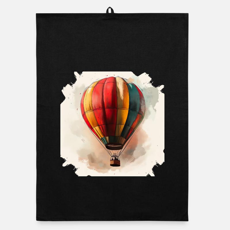 Rainbow Balloon Watercolor Organic dish towel