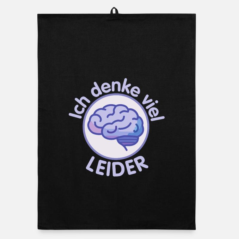 Ich denke viel - leider - Gehirn  Organic Geschirrtuch
