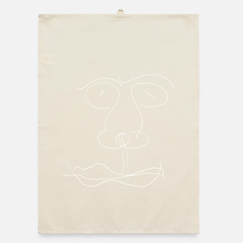 Minimalist Head Drawing Organic dish towel