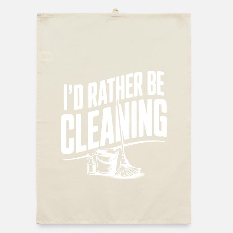 I'd Rather Be Cleaning Organic dish towel