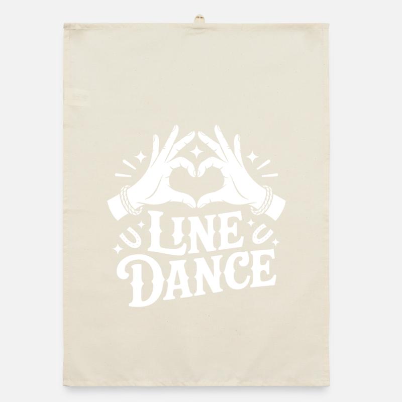 Graphique de la main en forme de cœur LineDance Torchon bio