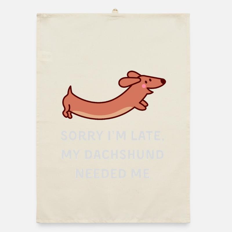 Dachshund Delay Organic dish towel