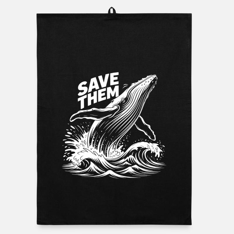 Sauvez les baleines Torchon bio