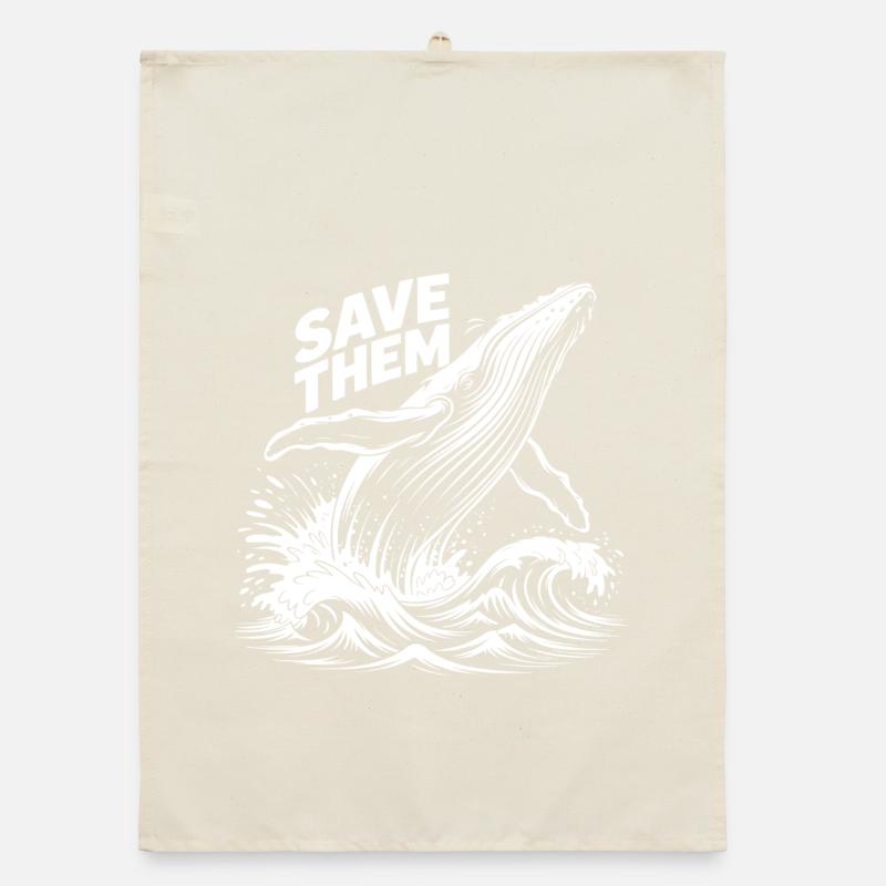 Sauvez les baleines Torchon bio