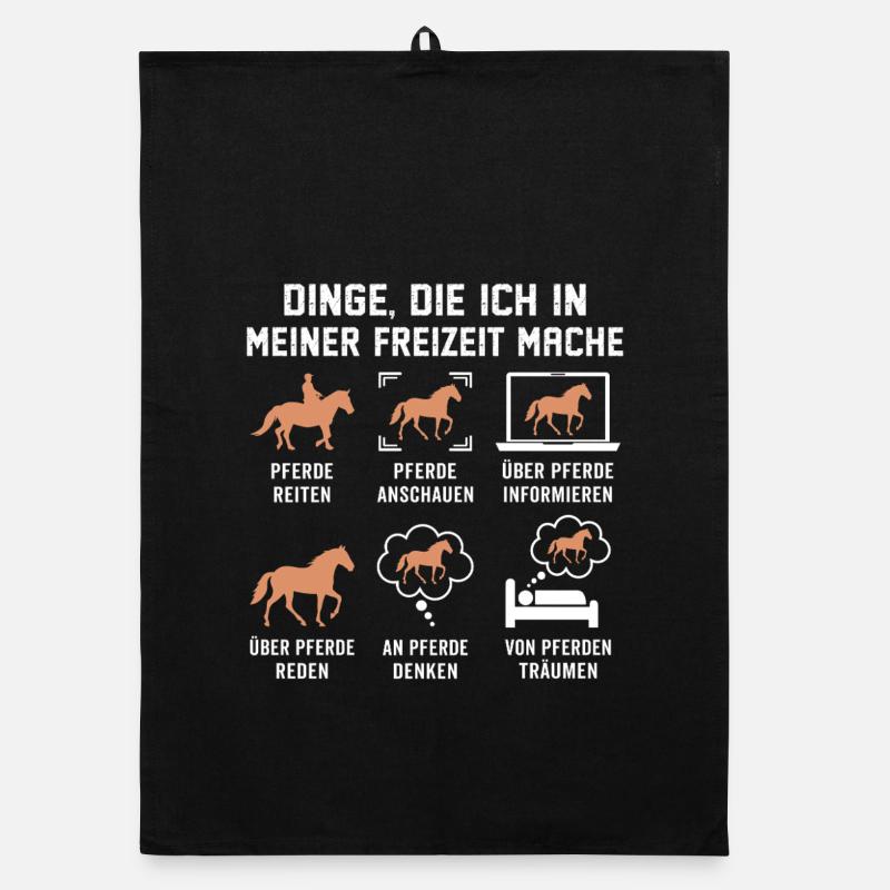 Pferd Mädchen Lustig Pferde Frauen Reiten   Organic Geschirrtuch