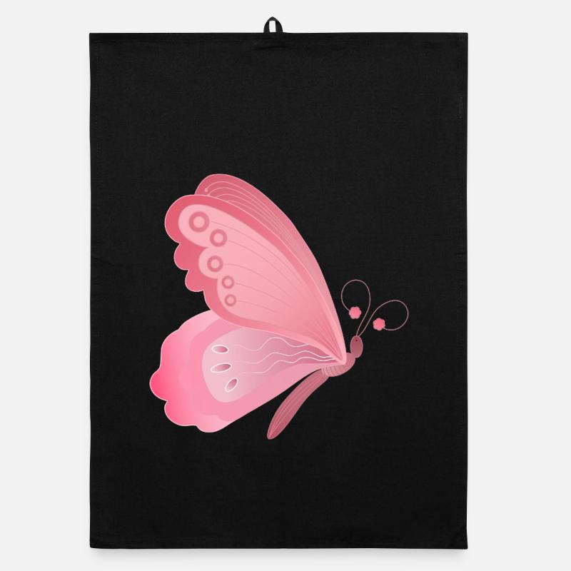 Rosa Schmetterling Flügeldesign Organic Geschirrtuch