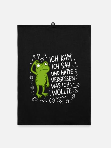 Ich kam ich sah und hatte vergessen was ich wollte - Organic Geschirrtuch - Schwarz