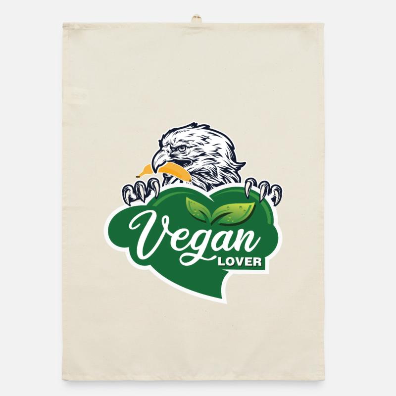 Vegan Lover Eagle Graphique Torchon bio