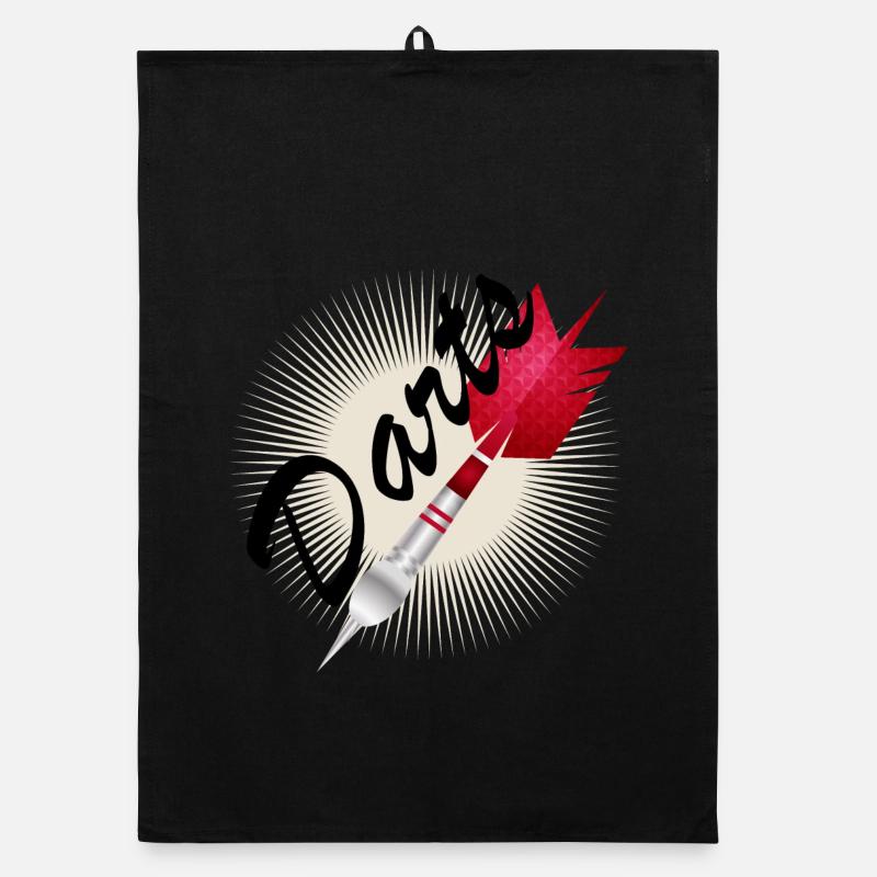fléchette rouge vif avec typographie de fléchettes Torchon bio