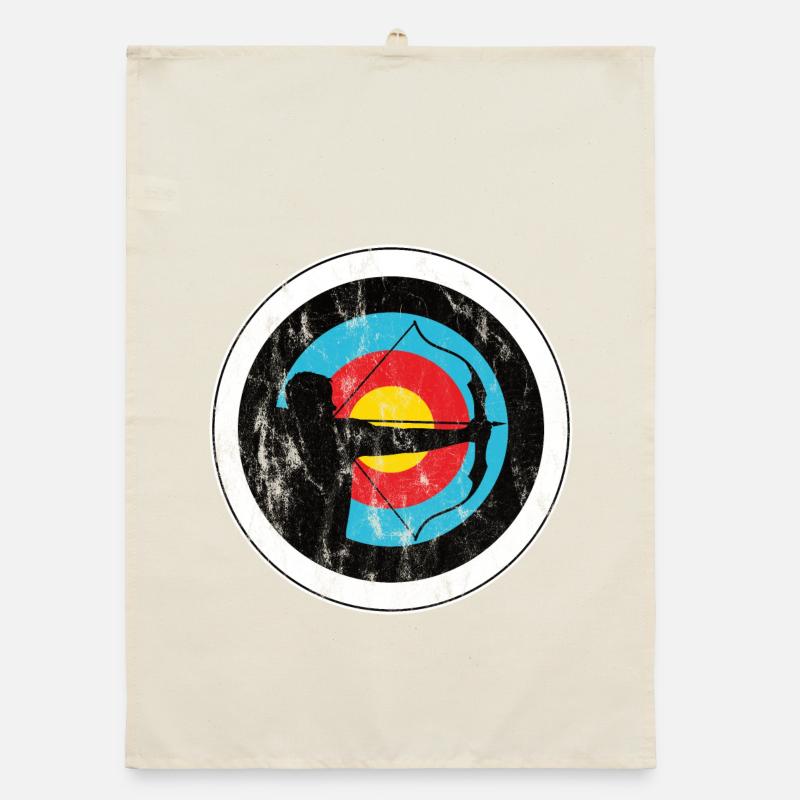 Archer de tir à l’arc avec cible Torchon bio