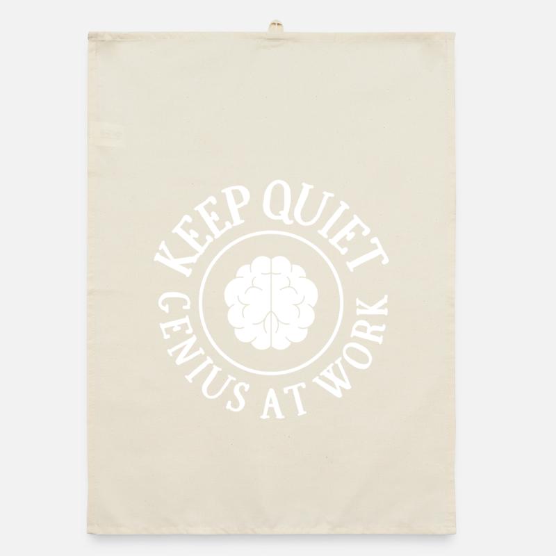 Arbeit, Technik, ich bin ein Genie Organic Geschirrtuch